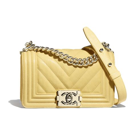 yellow Chanel boy bag